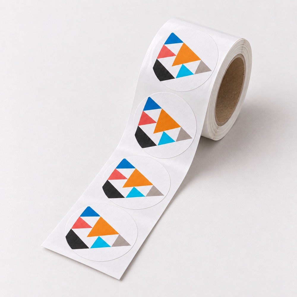Rol ronde stickers met wimpelontwerp